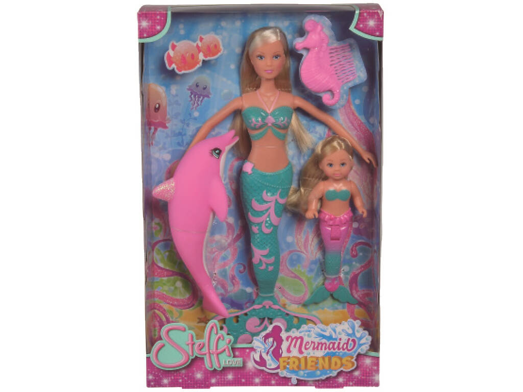 Steffi Love Sirène avec Evi et Dauphin Simba 105733336
