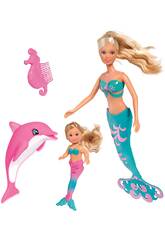 Steffi Love Sirène avec Evi et Dauphin Simba 105733336