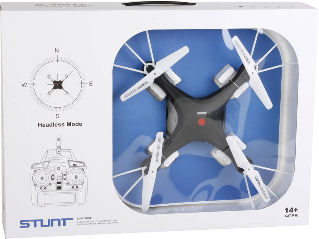 Drone Télécommandé Noir 2.4GHZ 4x32x32 cm.