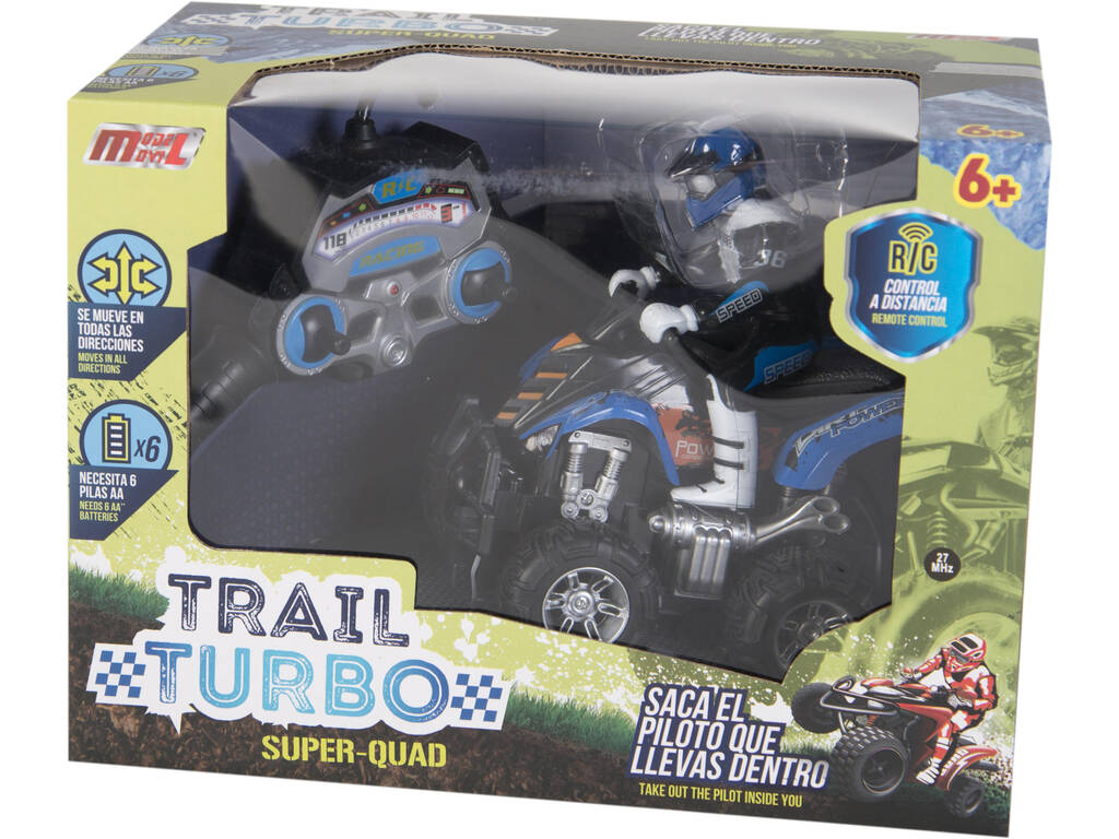 Télécommande 1:14 Quad Cross Country Bleu avec Pilote