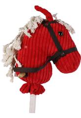 Peluche Tête Cheval à Bâton Et Son 100 cm. Rouge