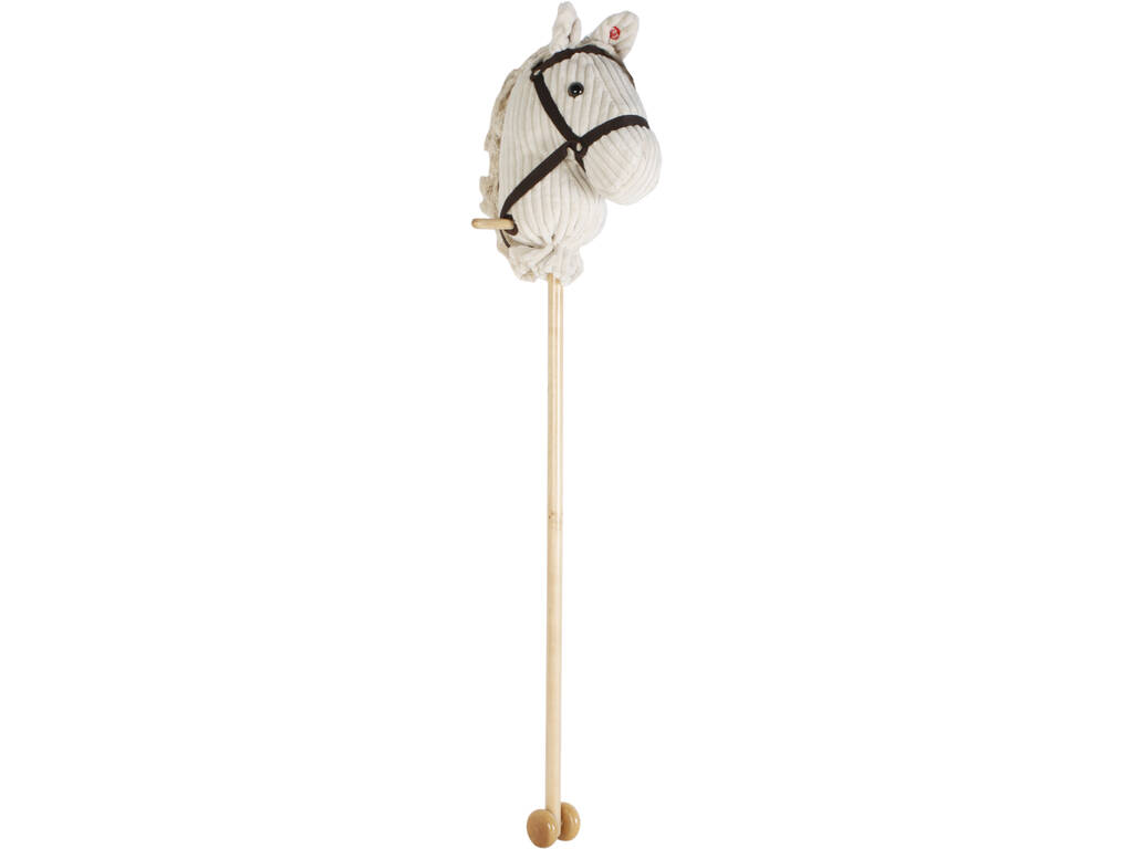 Peluche Cabeça Cavalo com Pau e Som 100 cm. Branco