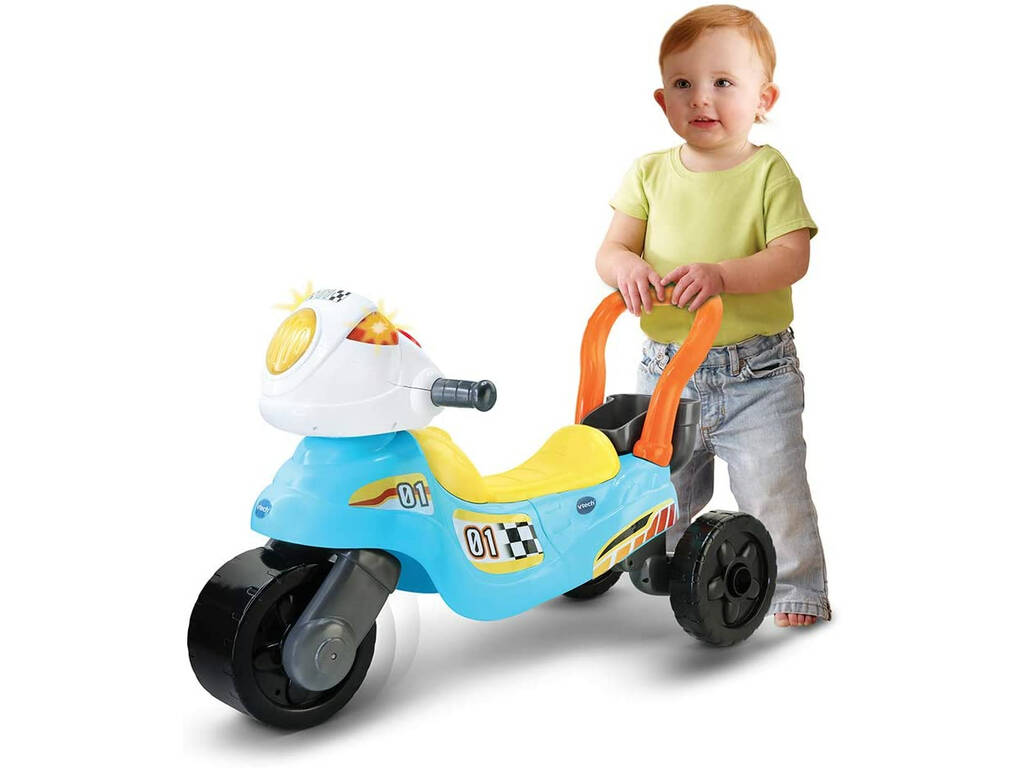 Motocicletta da corsa 3 in 1 blu e giallo VTech 529422