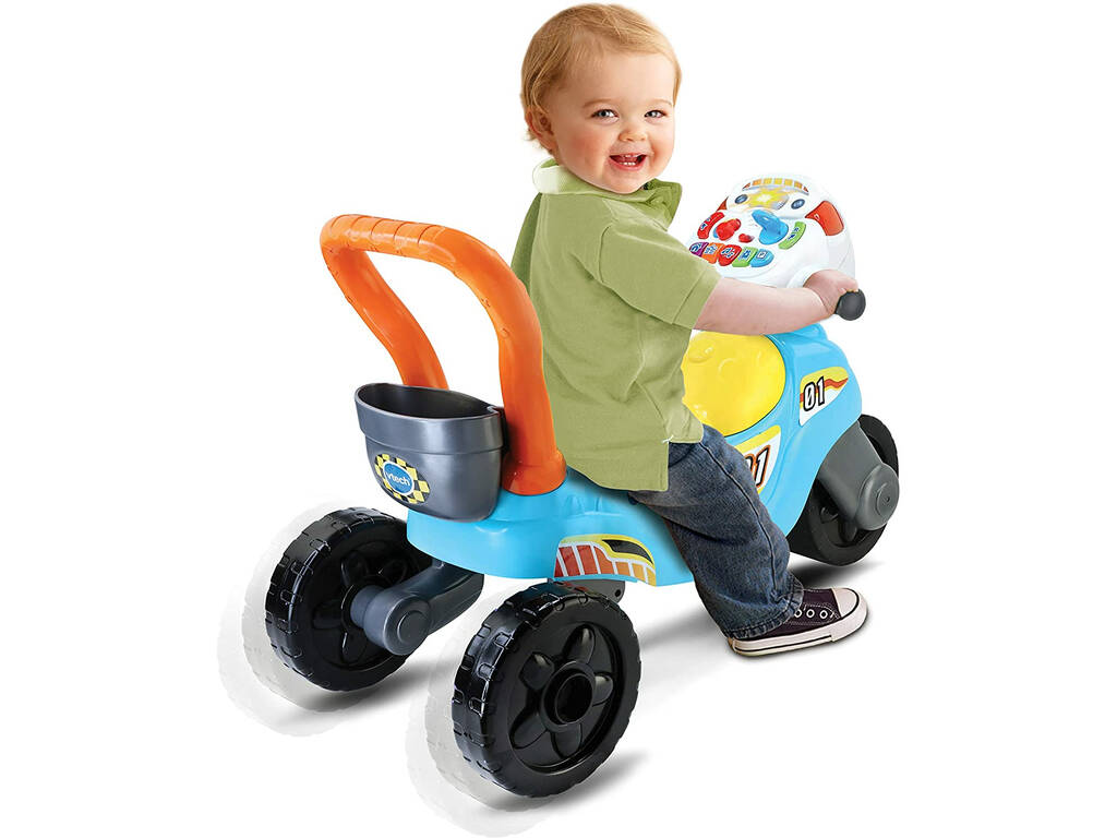 Motocicletta da corsa 3 in 1 blu e giallo VTech 529422