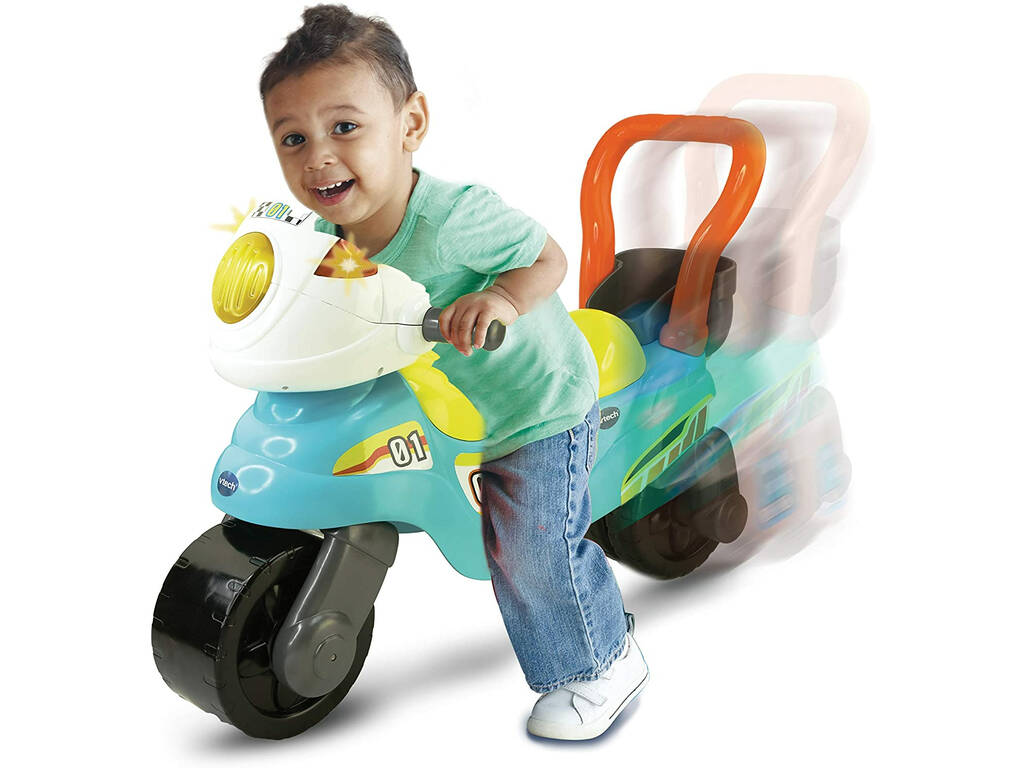 Motocicletta da corsa 3 in 1 blu e giallo VTech 529422