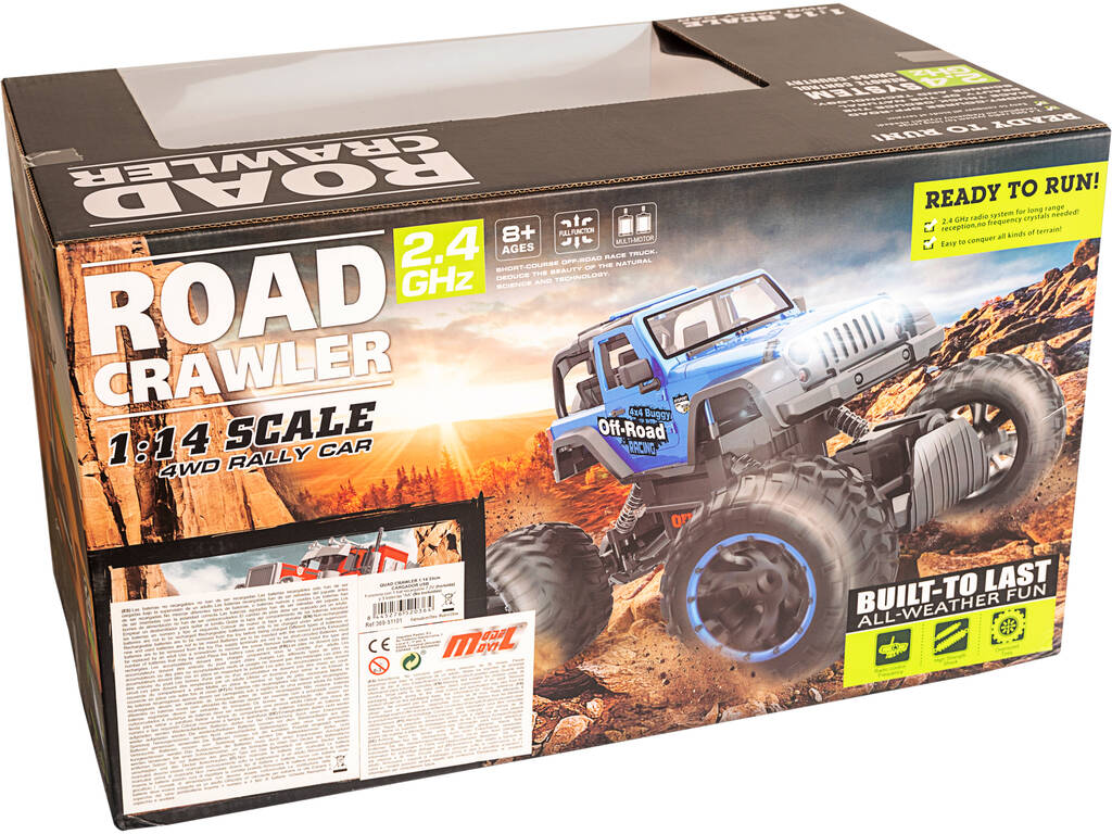Radio Comando 1:14 Quad Crawler Rosso Batteria 7.2 v