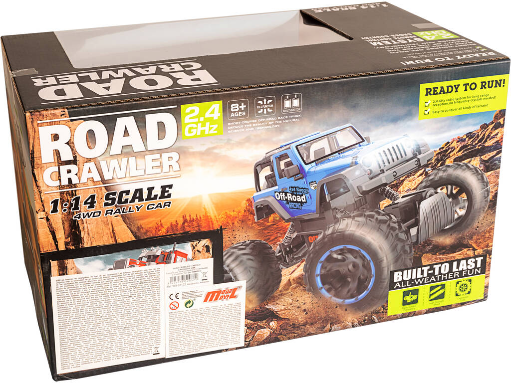 Radio Comando 1:14 Quad Crawler Blu Batteria 7.2V