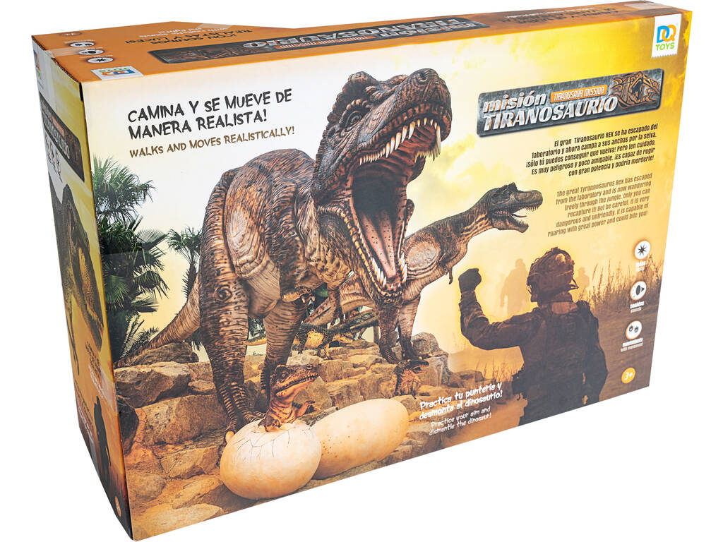 Mission Tyrannosaure Dinosaure Marcheur Démontable Marron avec Pistolet