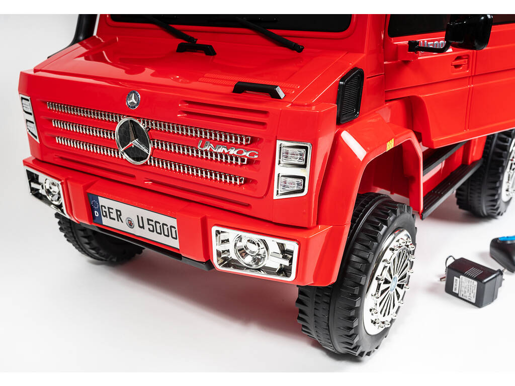 Camion à Batterie Mercedes Benz Unimog U5000 Télécommande 6 v. Rouge