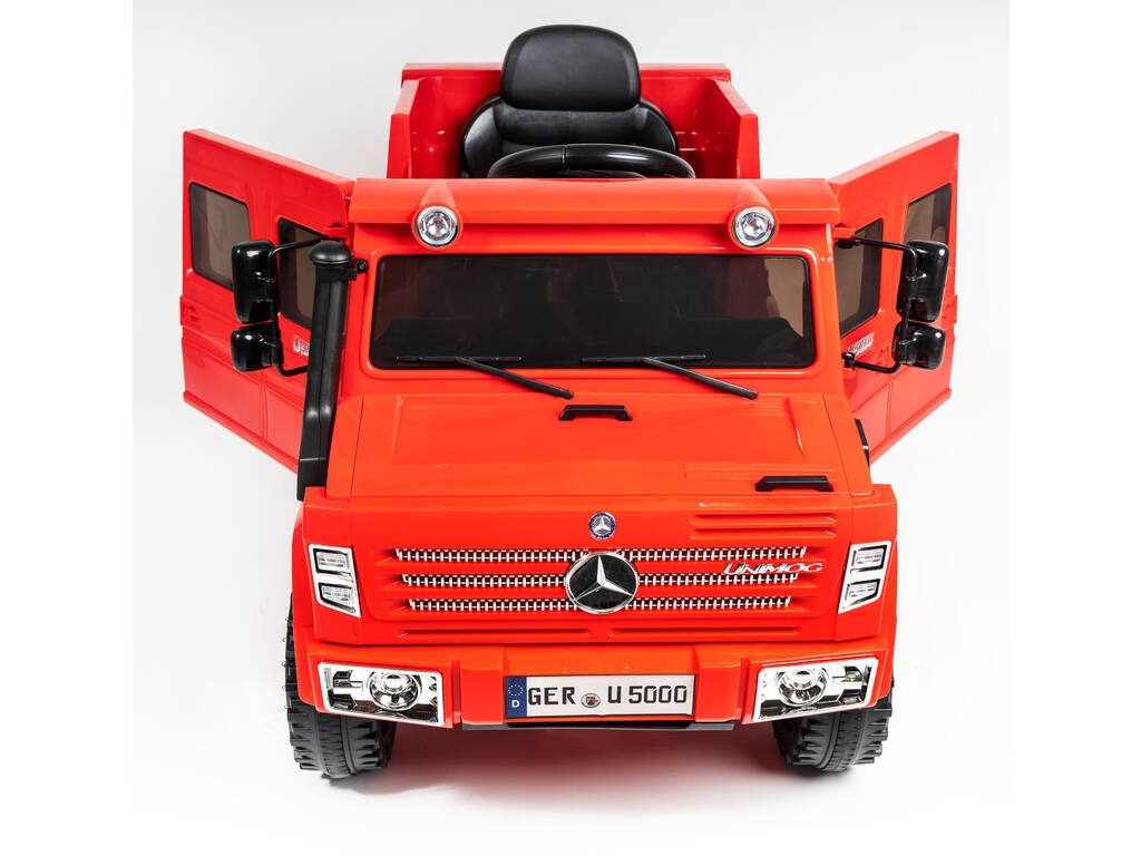 Camion à Batterie Mercedes Benz Unimog U5000 Télécommande 6 v. Rouge