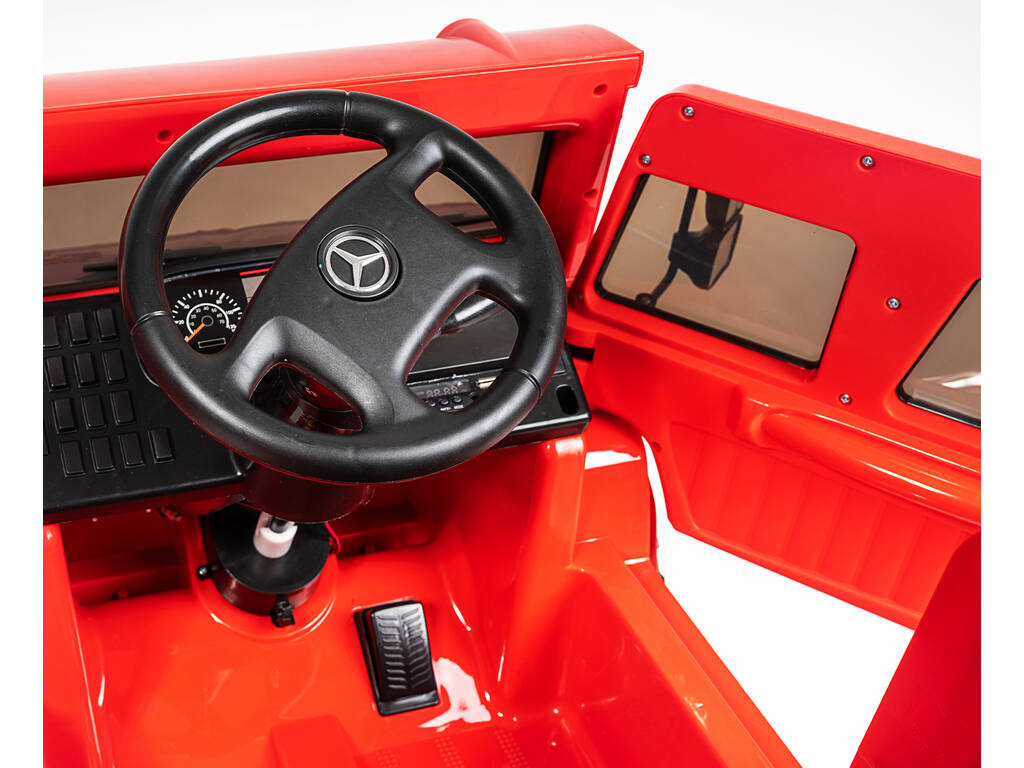 Camion à Batterie Mercedes Benz Unimog U5000 Télécommande 6 v. Rouge