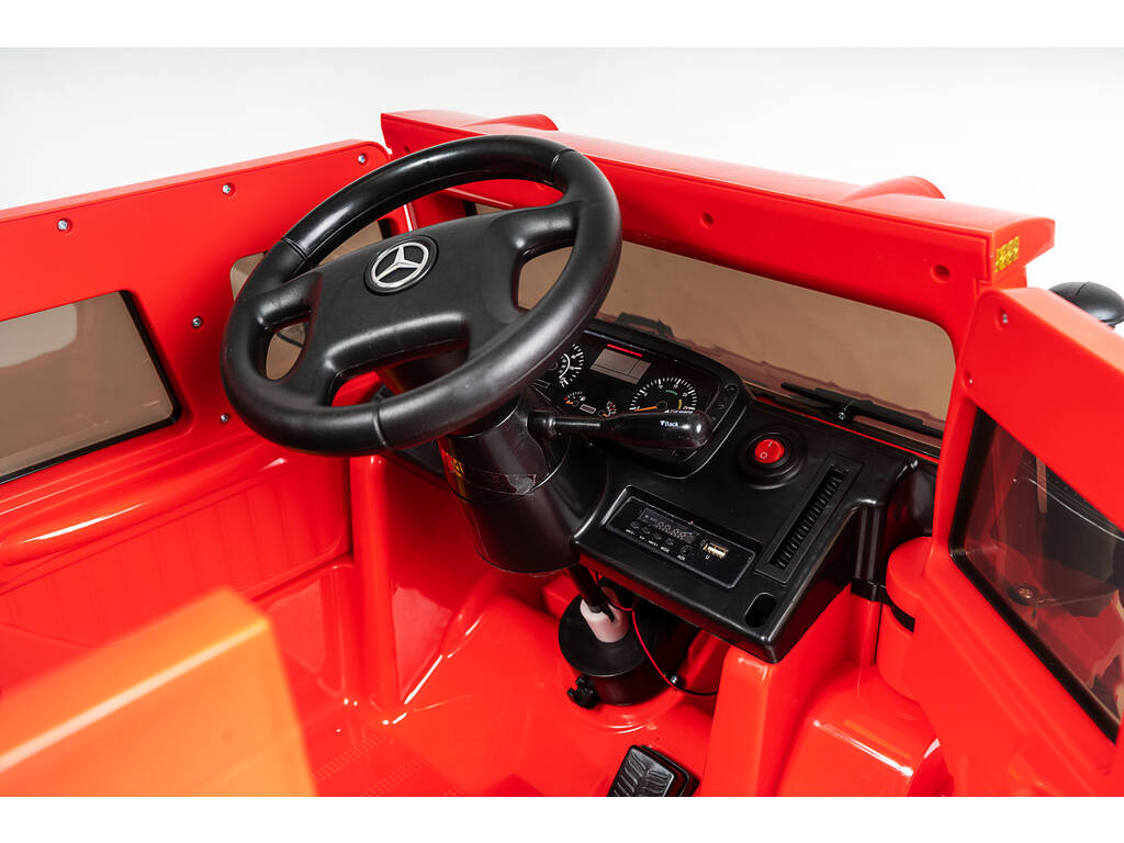 Camion à Batterie Mercedes Benz Unimog U5000 Télécommande 6 v. Rouge