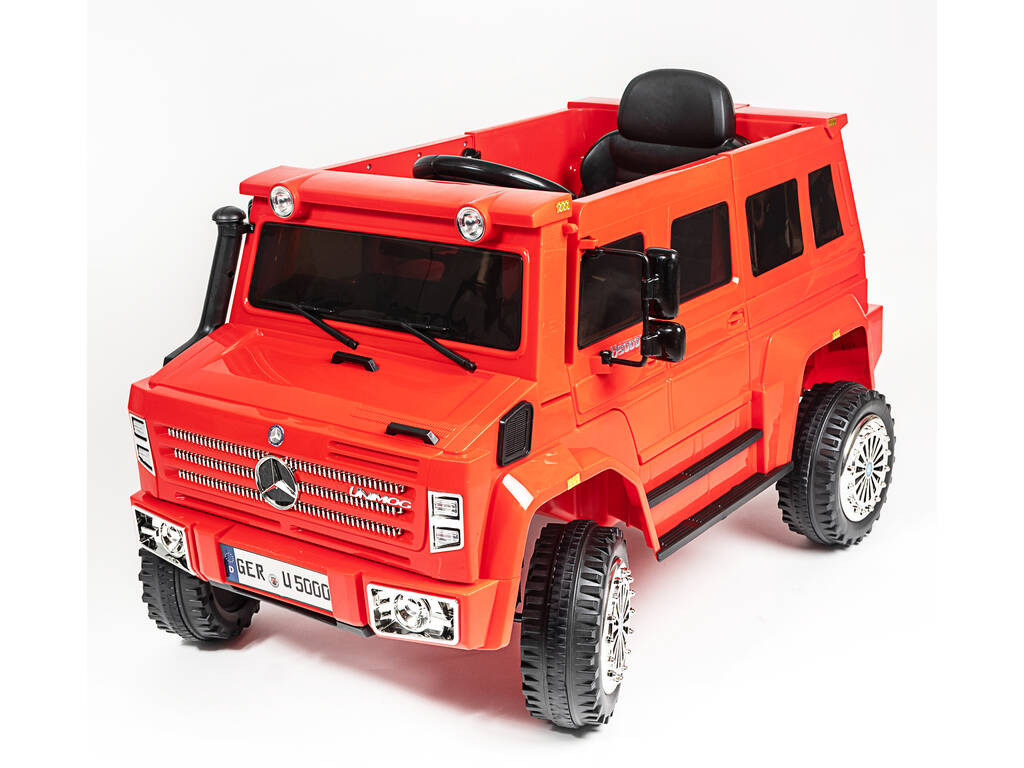 Camion à Batterie Mercedes Benz Unimog U5000 Télécommande 6 v. Rouge