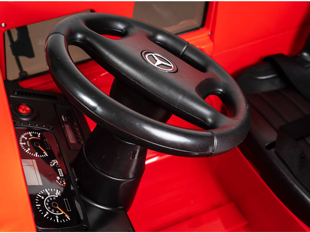 Camion à Batterie Mercedes Benz Unimog U5000 Télécommande 6 v. Rouge