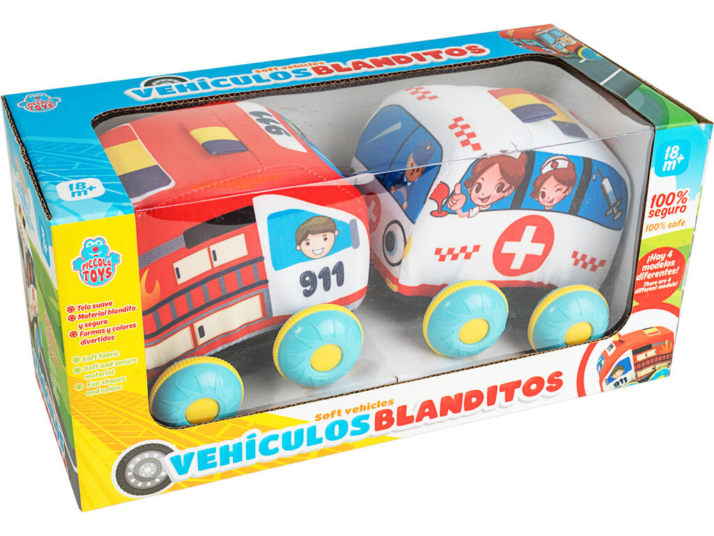 Véhicules Mous 11 cm. Set Urgence et Ambulances