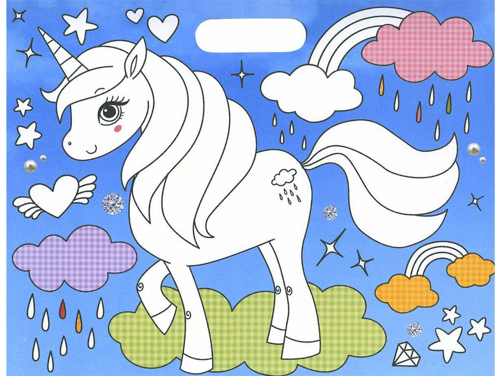 Colorea y Pega Con 200 Pegatinas Unicornios Mágicos Susaeta S3432003