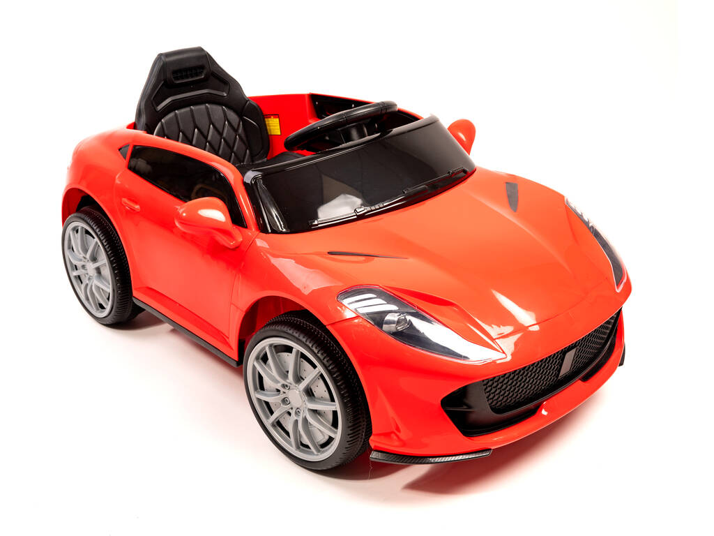 Voiture de Sport à Batterie et Télécommandée Rouge avec Lumières et Musique 6V. Télécommandé