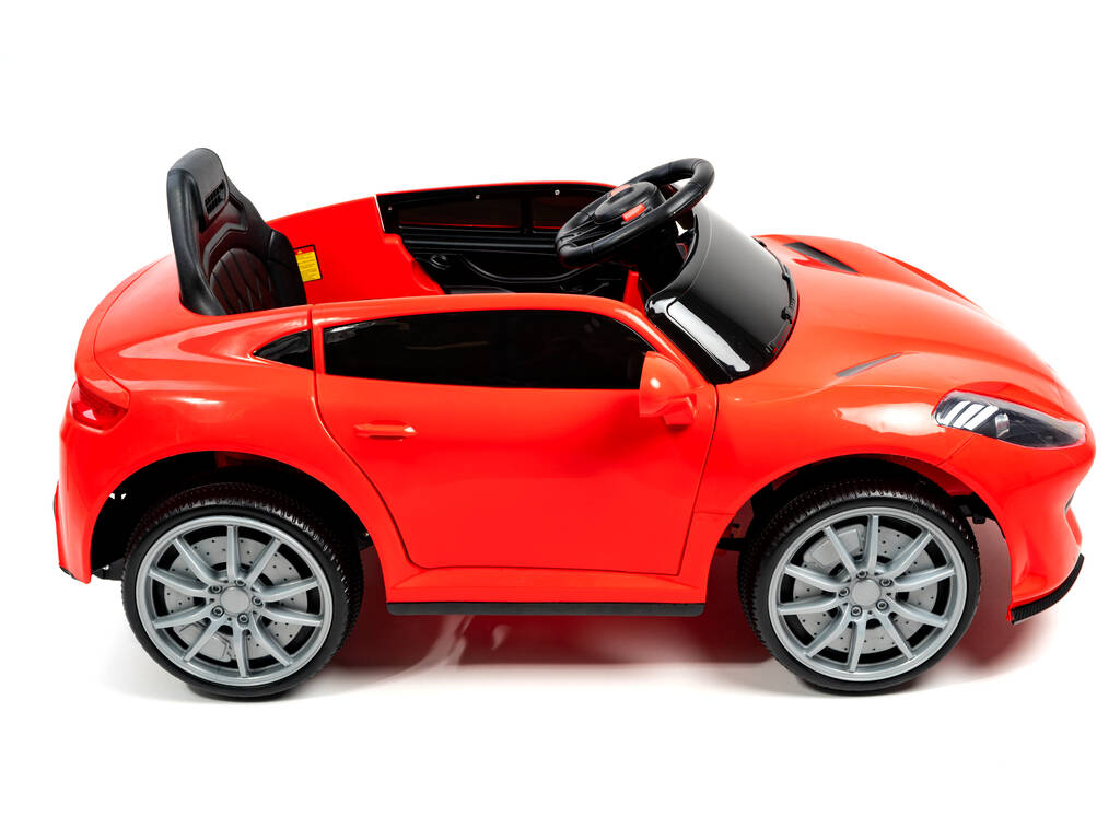Voiture de Sport à Batterie et Télécommandée Rouge avec Lumières et Musique 6V. Télécommandé