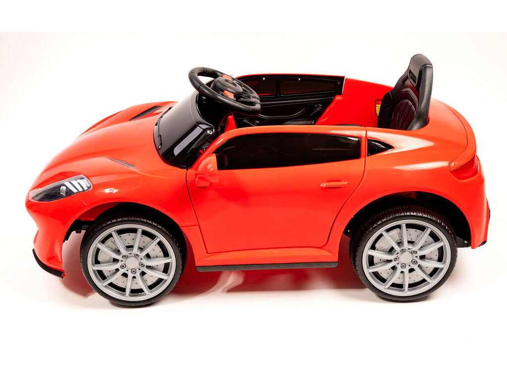 Voiture de Sport à Batterie et Télécommandée Rouge avec Lumières et Musique 6V. Télécommandé