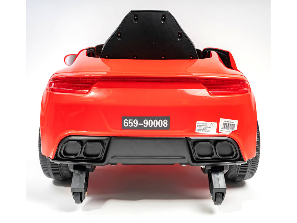 Voiture de Sport à Batterie et Télécommandée Rouge avec Lumières et Musique 6V. Télécommandé