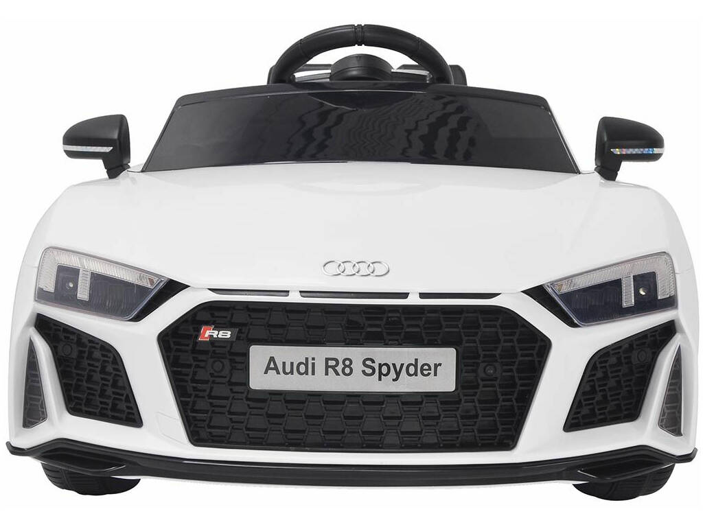 Auto Batteria Audi R8 Spyder Radio Comandata 6 V. Bianco