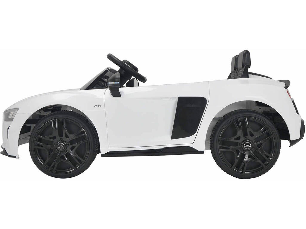 Auto Batteria Audi R8 Spyder Radio Comandata 6 V. Bianco