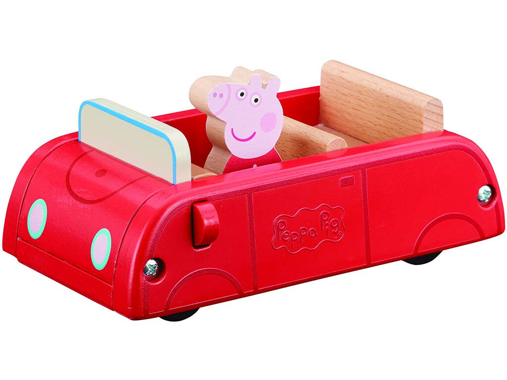 Peppa Pig Auto di legno con figura Bandai CO07208
