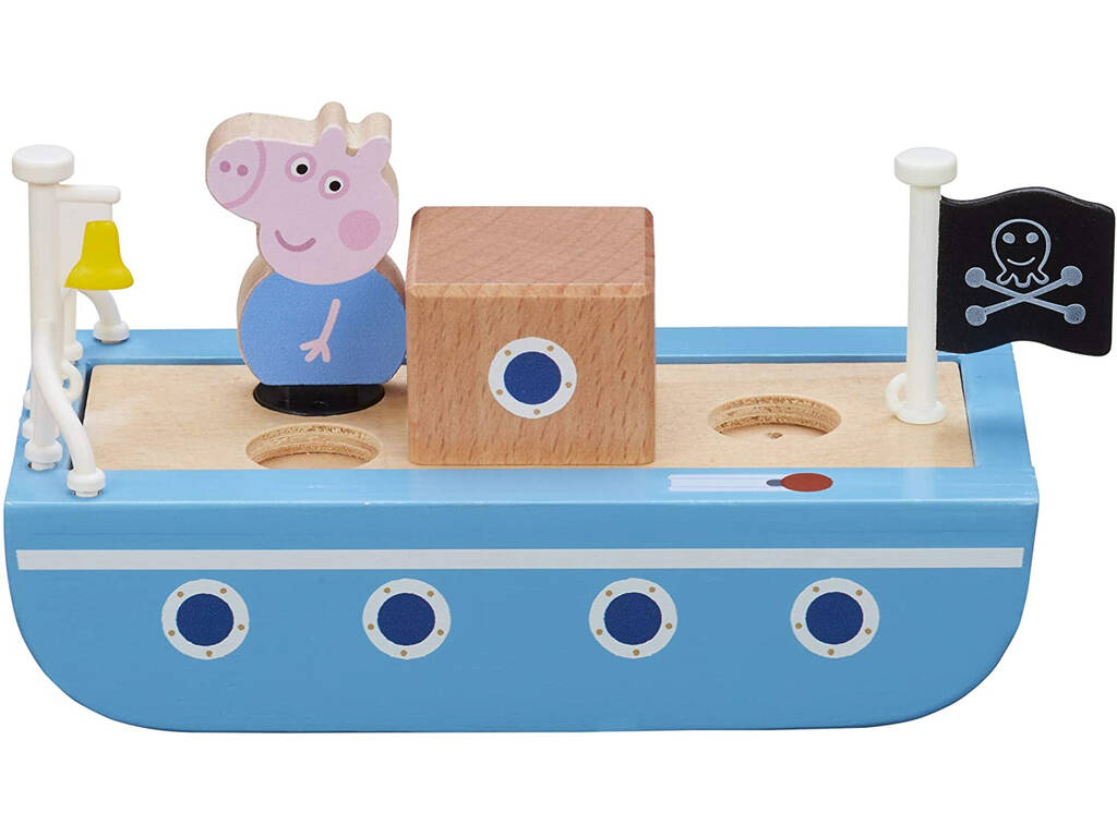 Peppa Pig Barco de Madera con Figura Bandai CO07209