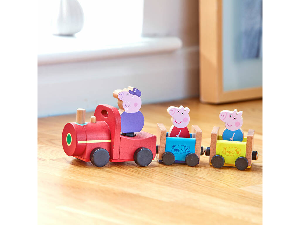 Peppa Pig treno di legno nonno Pig Bandai CO07210
