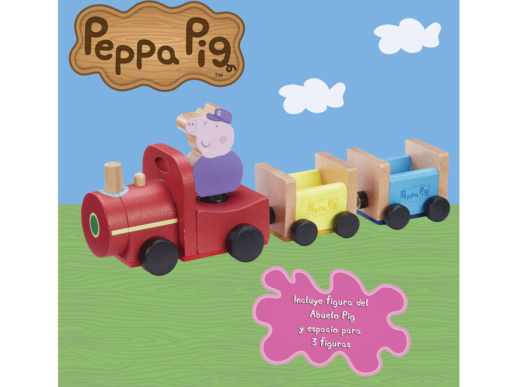 Peppa Pig treno di legno nonno Pig Bandai CO07210