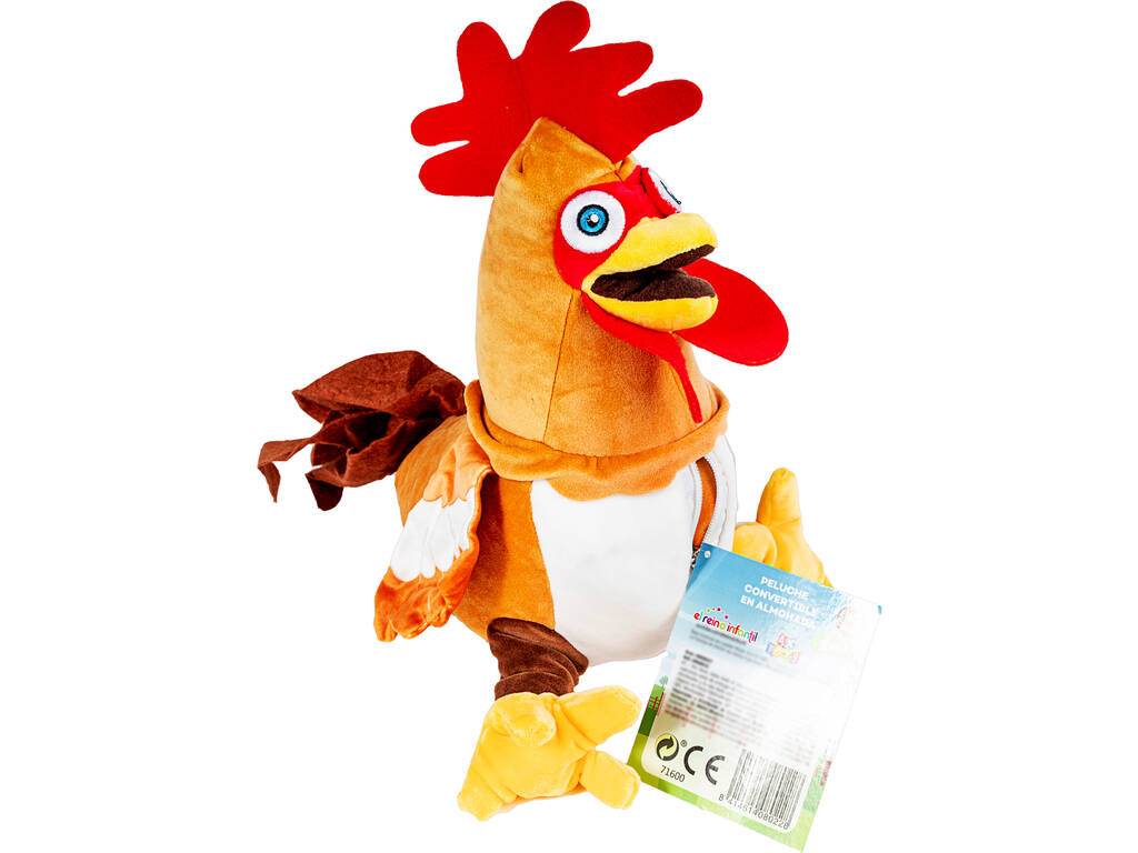 La Ferme de Zenón Peluche et Coussin de Voyage Coq Bartolito Bandai AR08022