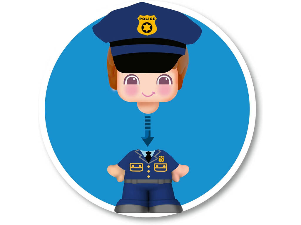 Figura Pin y Pon Profissões Polícia Famosa 700016289