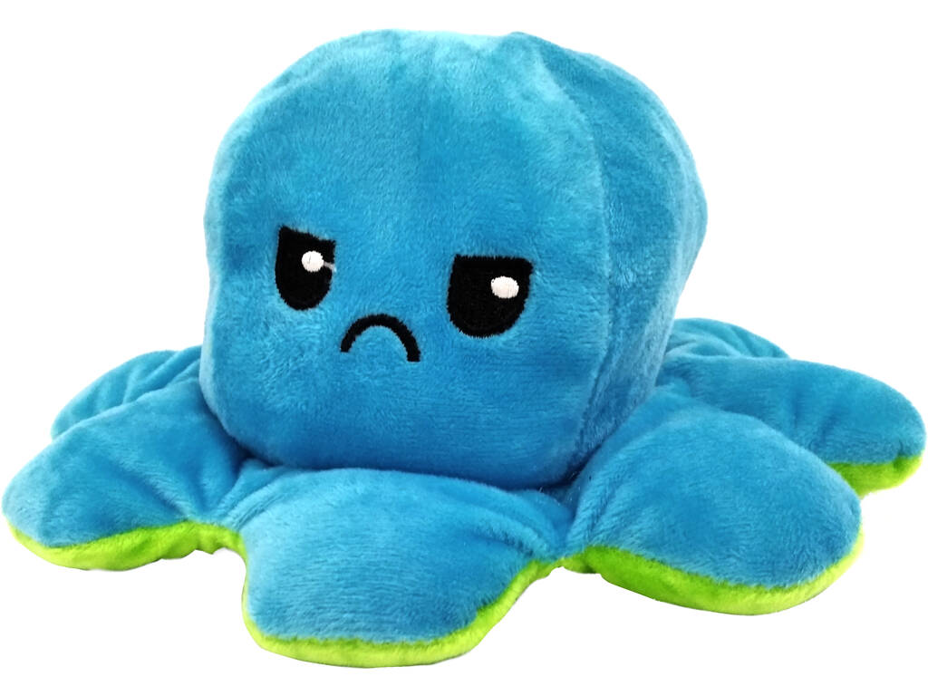 Polvo de Peluche Estado de Espirito Reversível de 20 cm. Verde e Azul