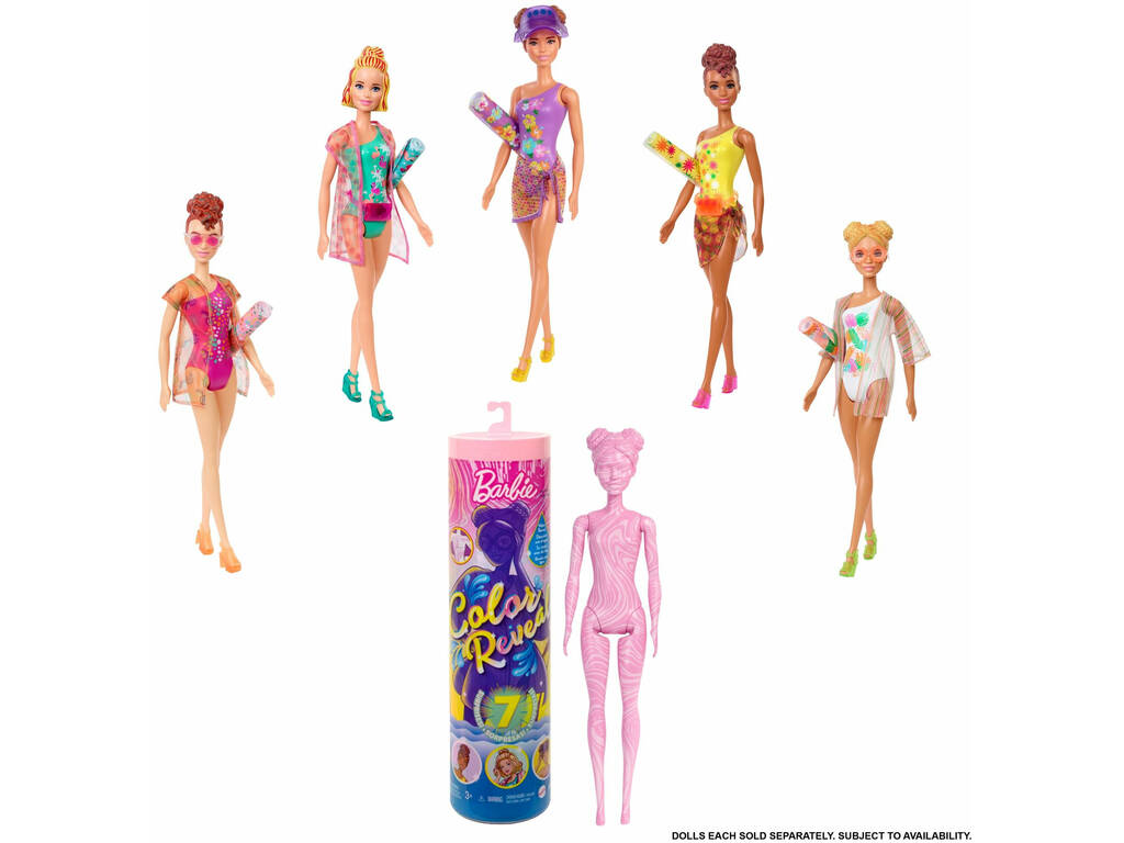 Barbie bambola colore rivelare sabbia e sole Mattel GTR95