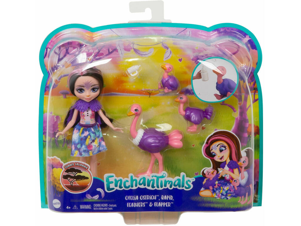 Enchantimals famiglia di struzzi Ophelia Mattel GTM32