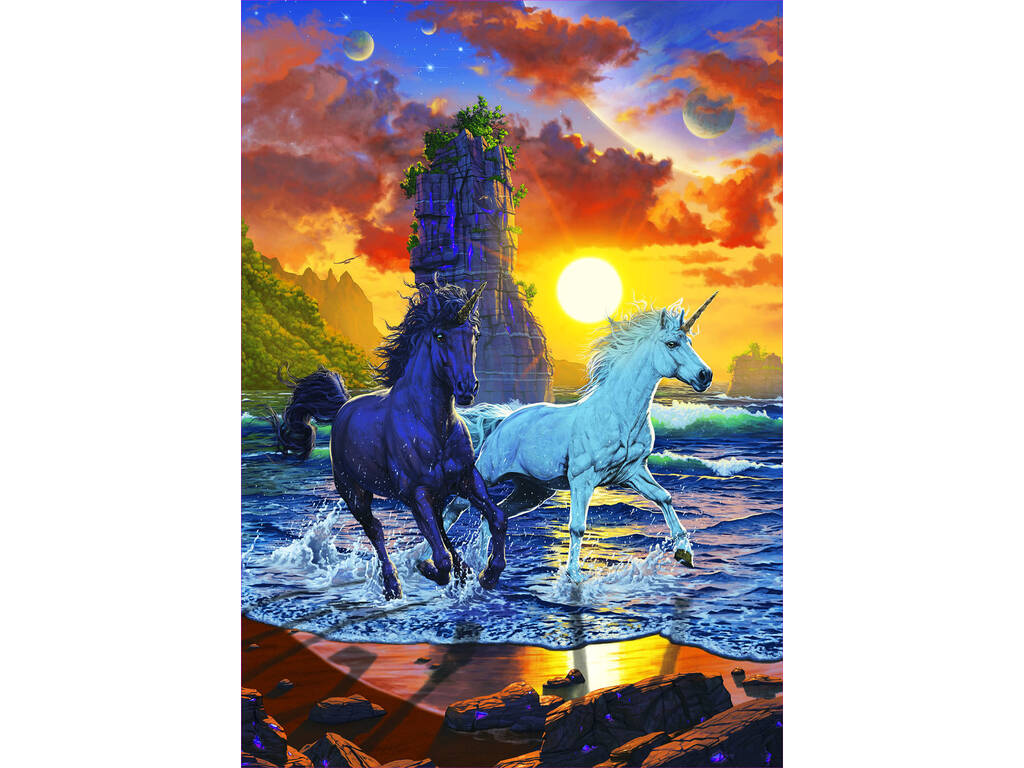 Puzzle 1000 Unicorni sulla spiaggia, Vincent Hie Educa 19025