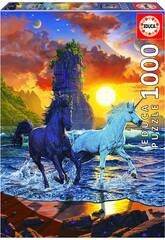 Puzzle 1000 Einhörner am Strand, Vincent Hie Educa 19025