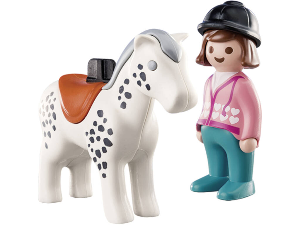 Playmobil 1.2.3 Cavalier avec Cheval 70404