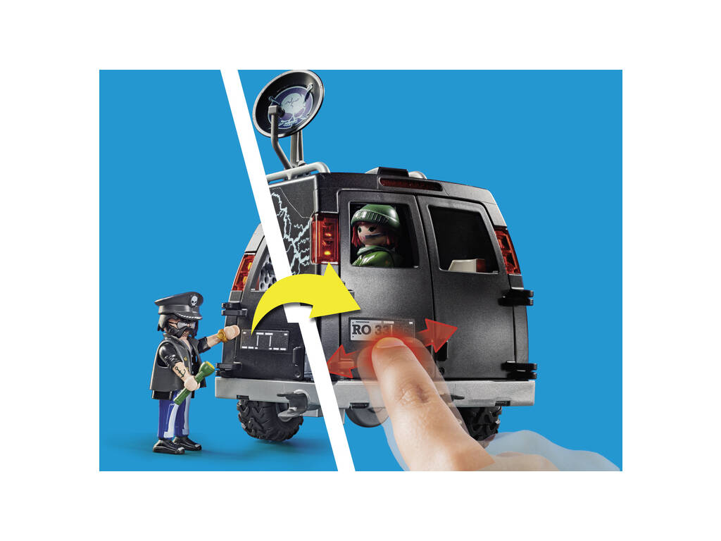 Playmobil City Action Hélicoptère de la Police Poursuite du Véhicule Utilisé Pour Fuir 70575