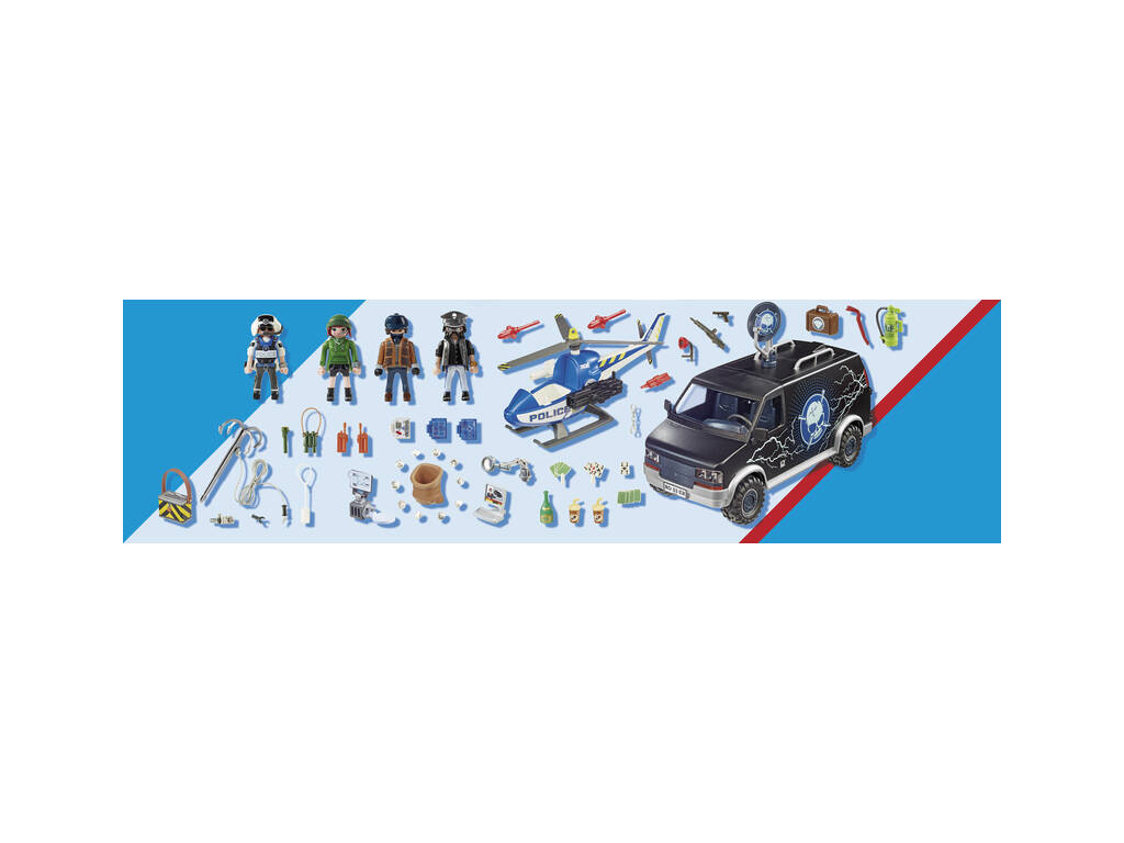 Playmobil City Action Hélicoptère de la Police Poursuite du Véhicule Utilisé Pour Fuir 70575