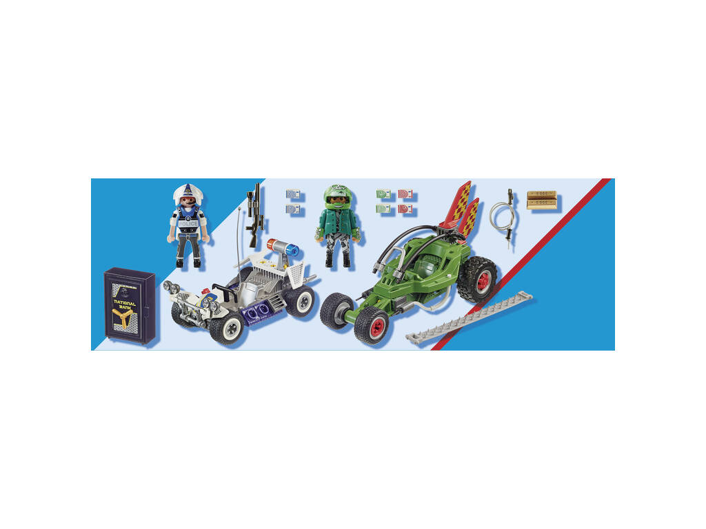 Playmobil City Action Kart Polizia Perseguimento Ladro della cassaforte 70577