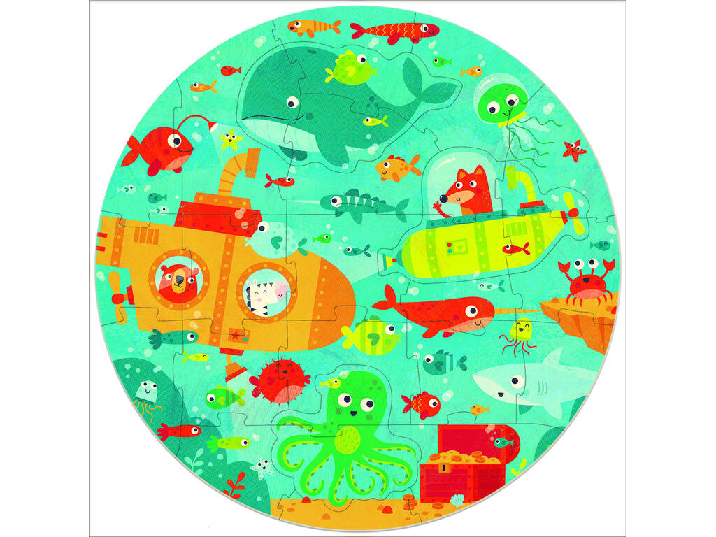 Puzzle Round 28 Pièces Sous La Mer Educa 18907