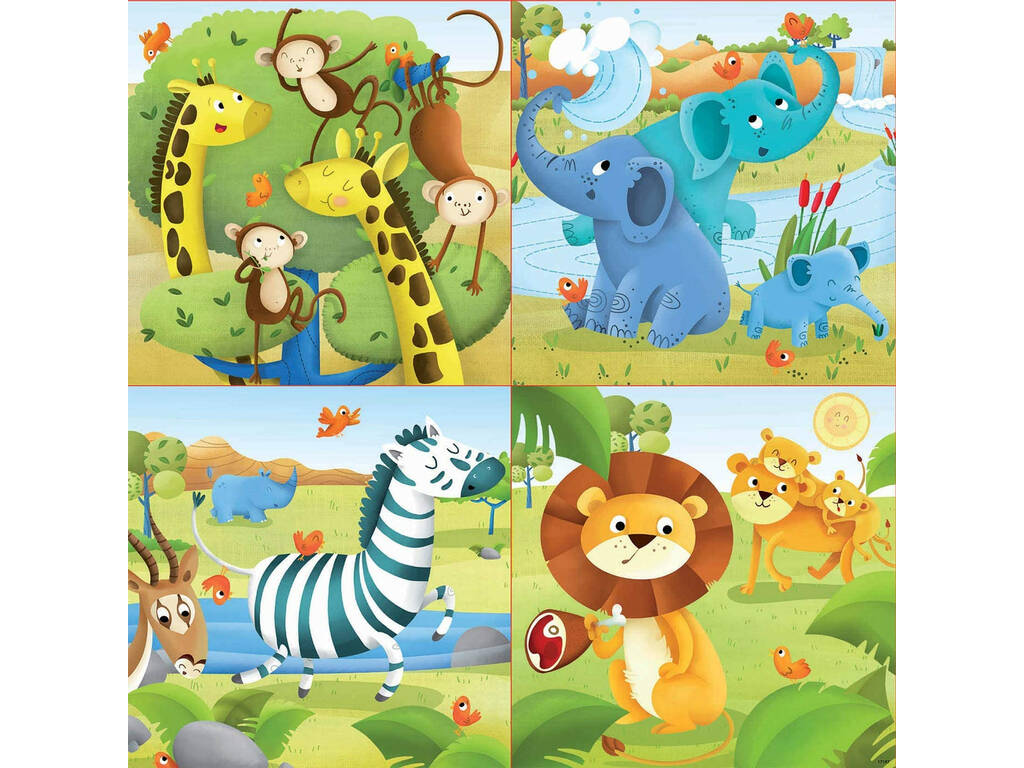 Puzzle Progressifs 12-16-20-25 Animaux Sauvages d'Educa 17147