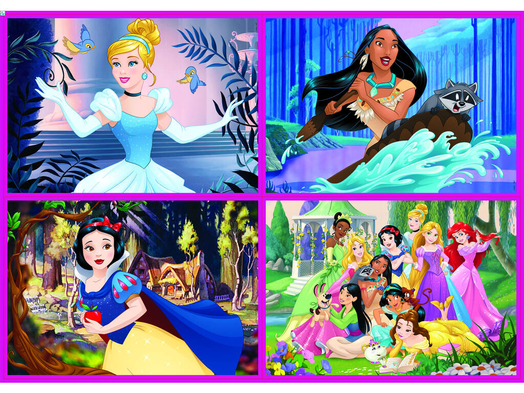 Puzzle Multi 4 50-80-100-150 Princesses Disney Educa 17637