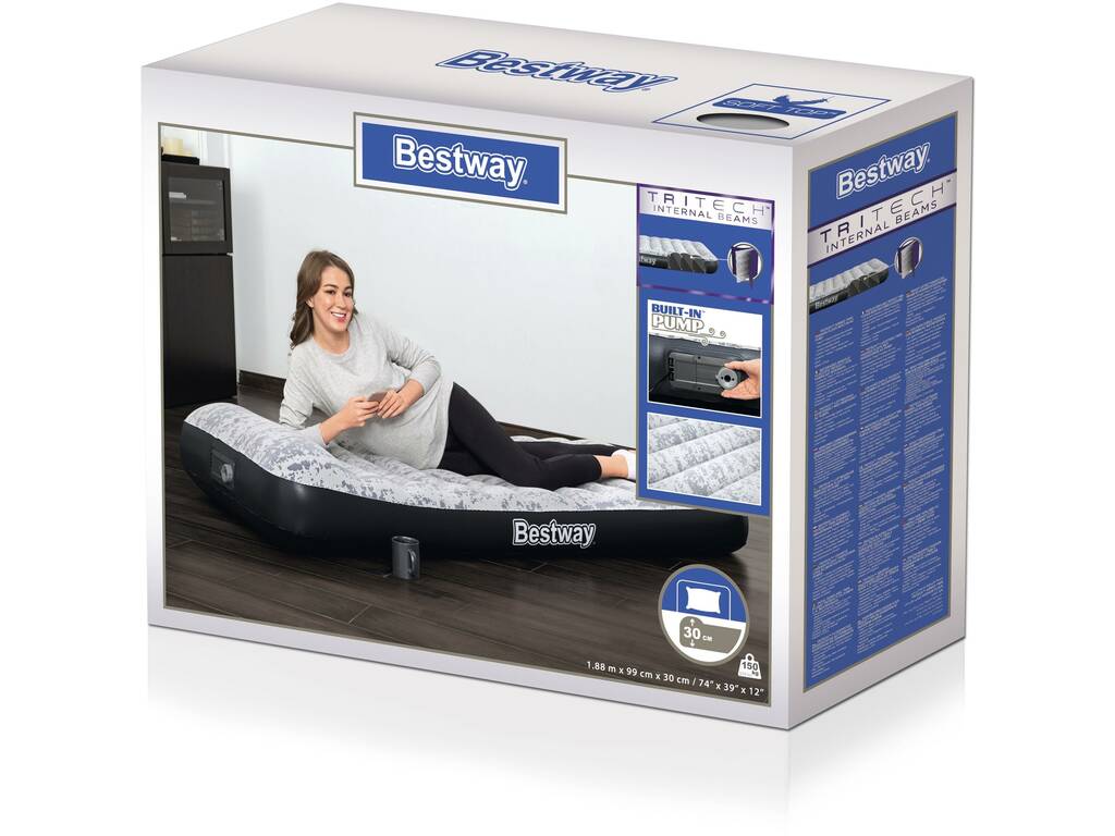 Colchón Flocado de 188X99X30 cm. con Hinchador Eléctrico Incorporado Bestway 67834
