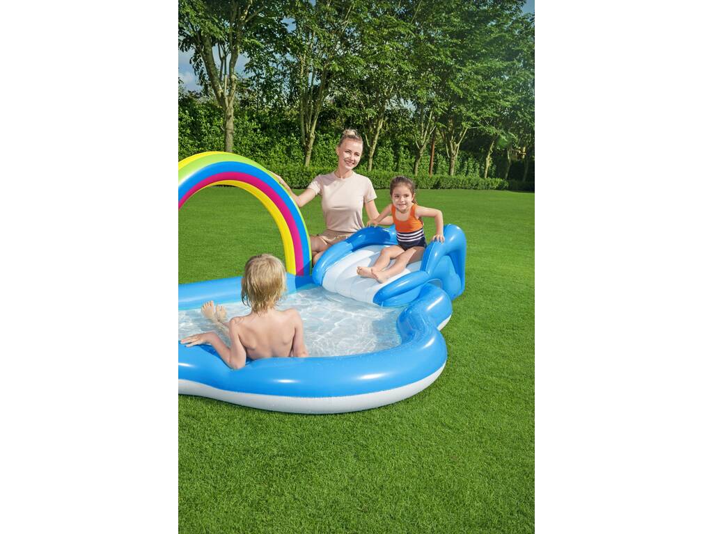 Parco Giochi Arcobaleno con Scivolo 247x145x91 cm. Bestway 53092