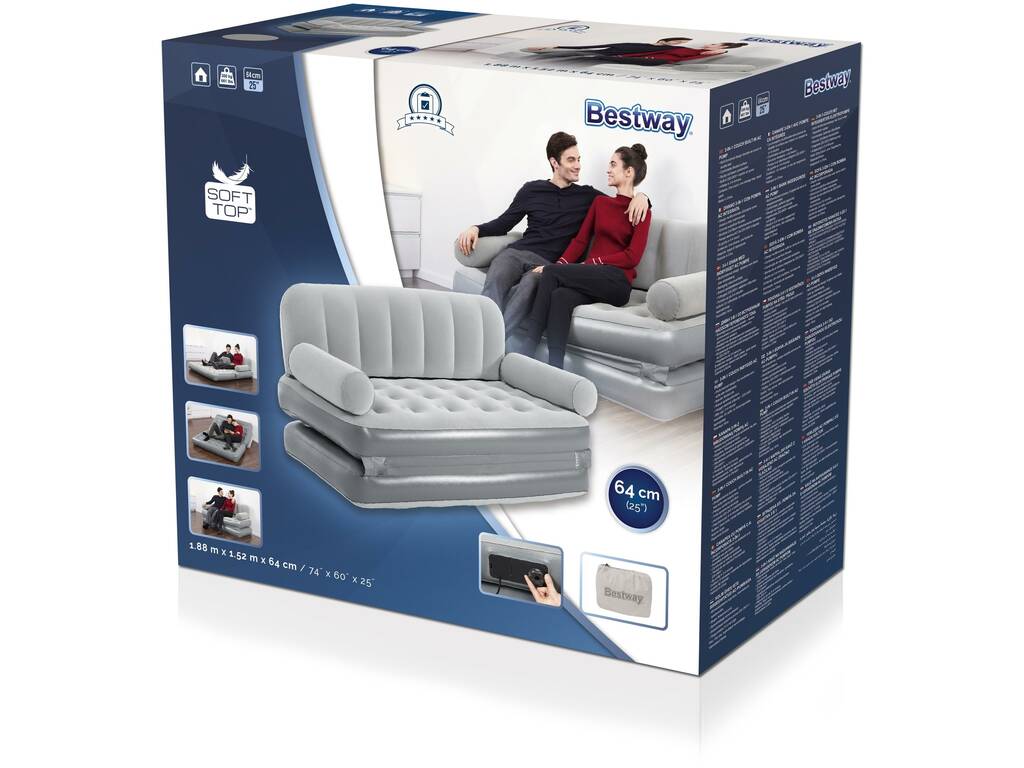 Divano letto Couch 188x152x64 cm. con gonfiatore elettrico integrato Bestway 75079