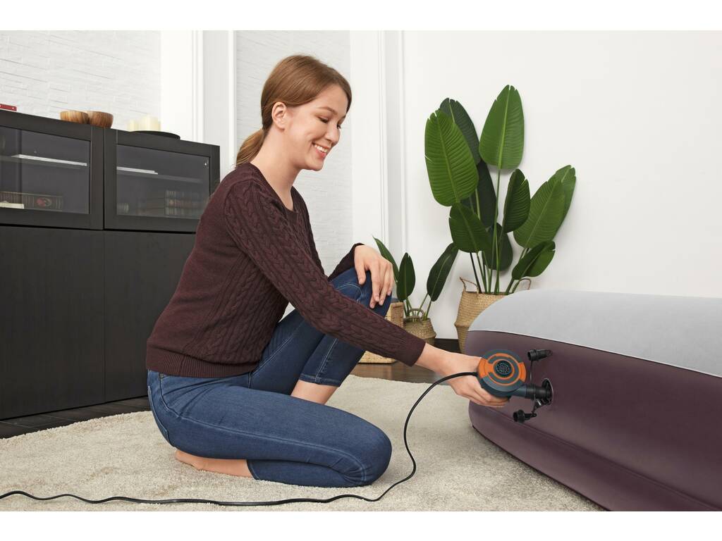 Gonfleur Éléctrique 220 avec 3 Adaptateurs Différentes Vannes Bestway 62139
