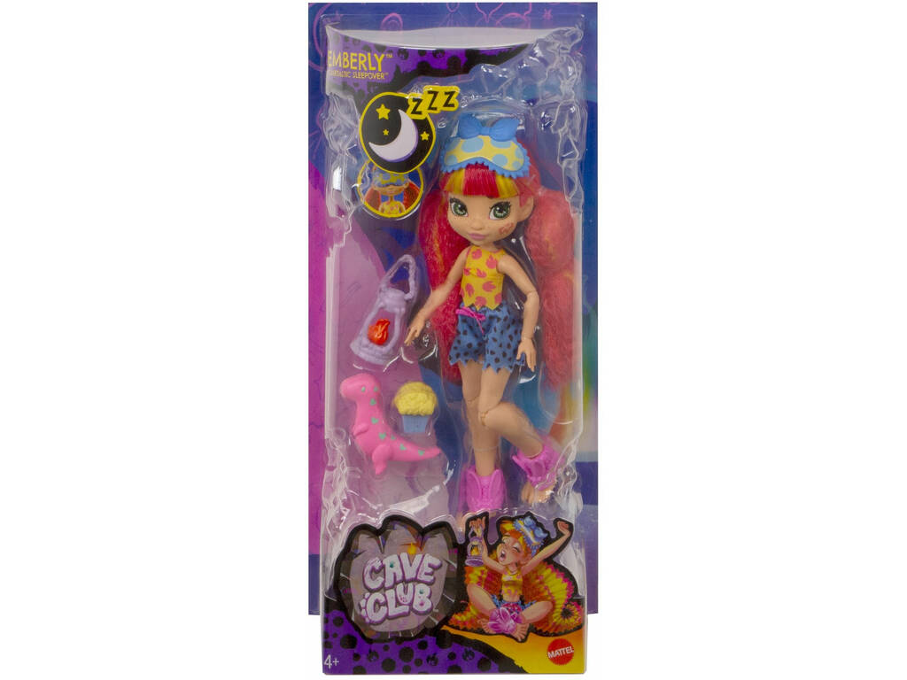 Cave Club Pyjama Party Poupée préhistorique Emberly Mattel GTH01