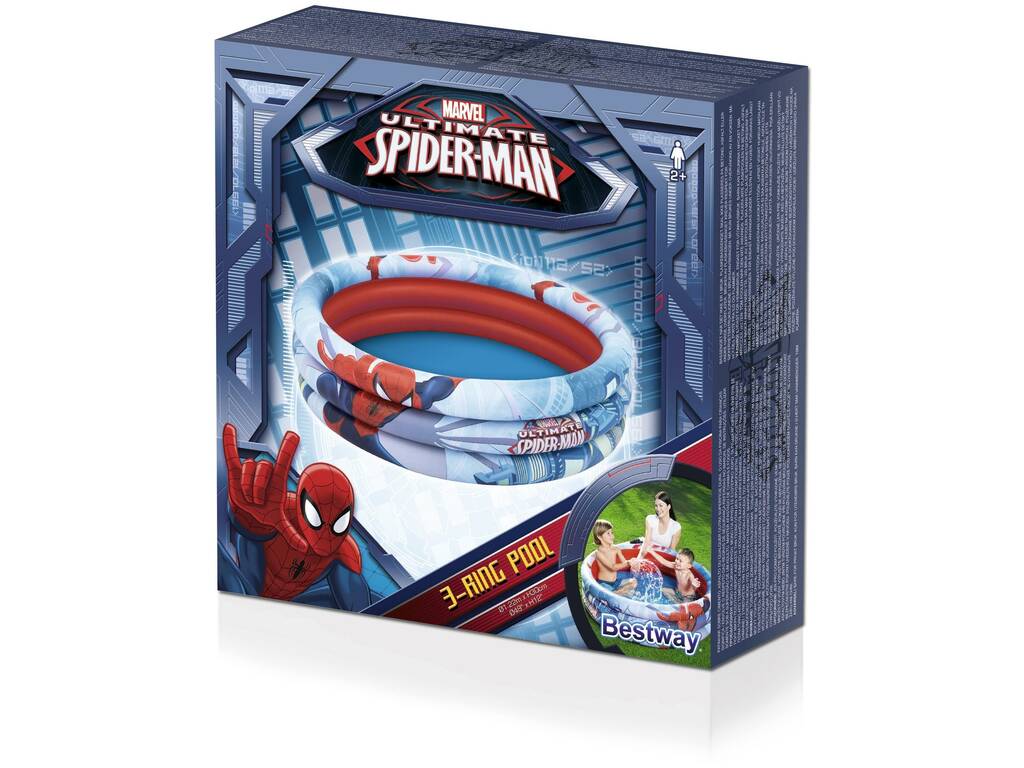 Piscina Gonfiabile 3 Anelli 122x30 cm. Spiderman Bestway 98018